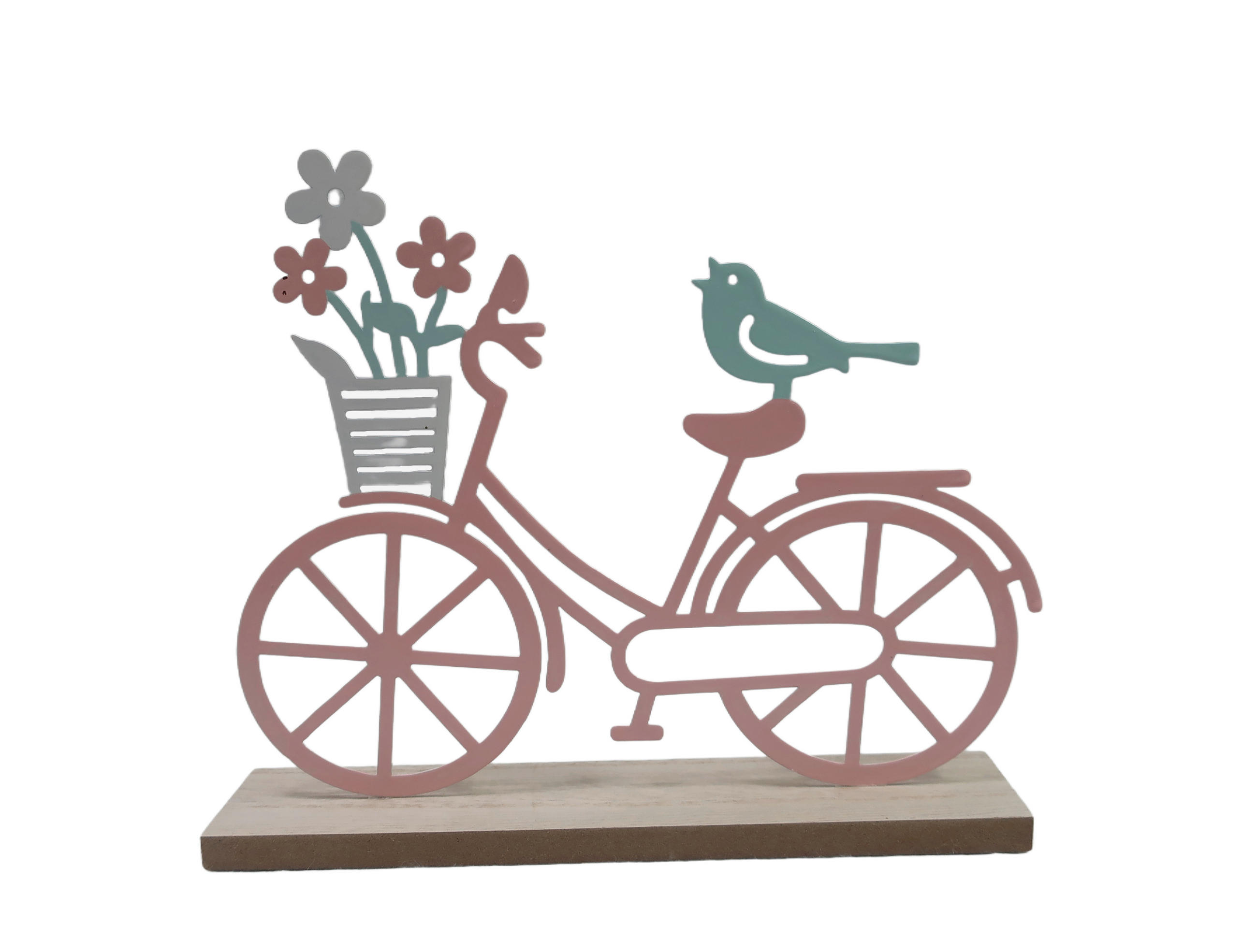 DEKOVOGEL - Blau/Pink, LIFESTYLE, Holzwerkstoff/Metall (21,5/4/18cm)