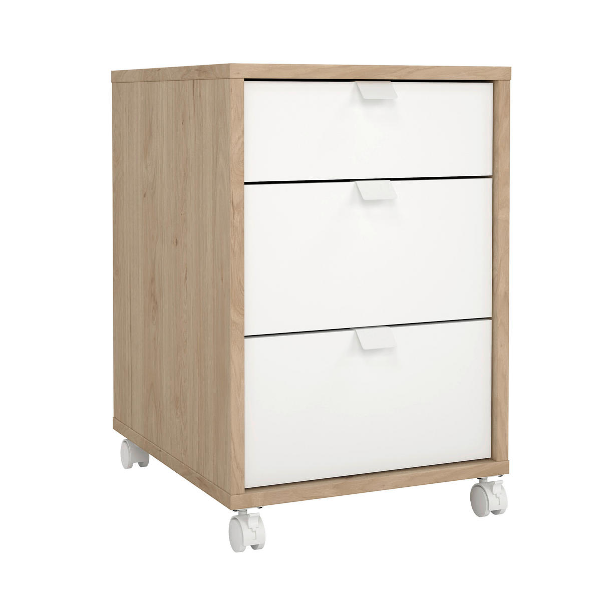 ROLLCONTAINER 40,8/60,8/48,2 cm  - Weiss/Eichefarben, Modern, Holzwerkstoff/Kunststoff (40,8/60,8/48,2cm) - MID.YOU