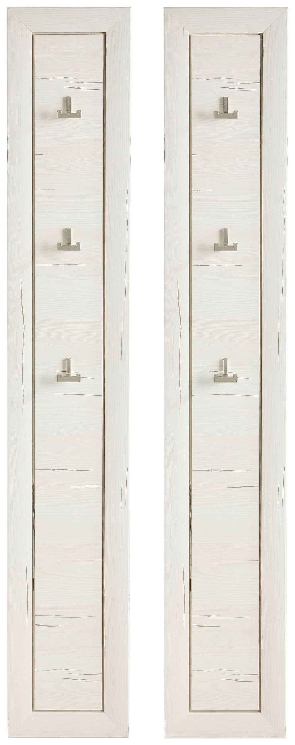 GARDEROBENPANEEL 2 Stück  in 27/162/2,5 cm  - Weiß/Pinienfarben, LIFESTYLE, Holzwerkstoff (27/162/2,5cm) - Hom`in