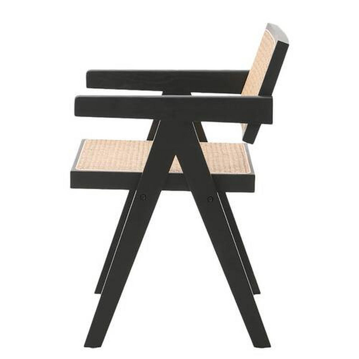 STOL MED ARMSTÖD  - svart/naturfärgad, Lifestyle, trä (51/78/53cm) - home24