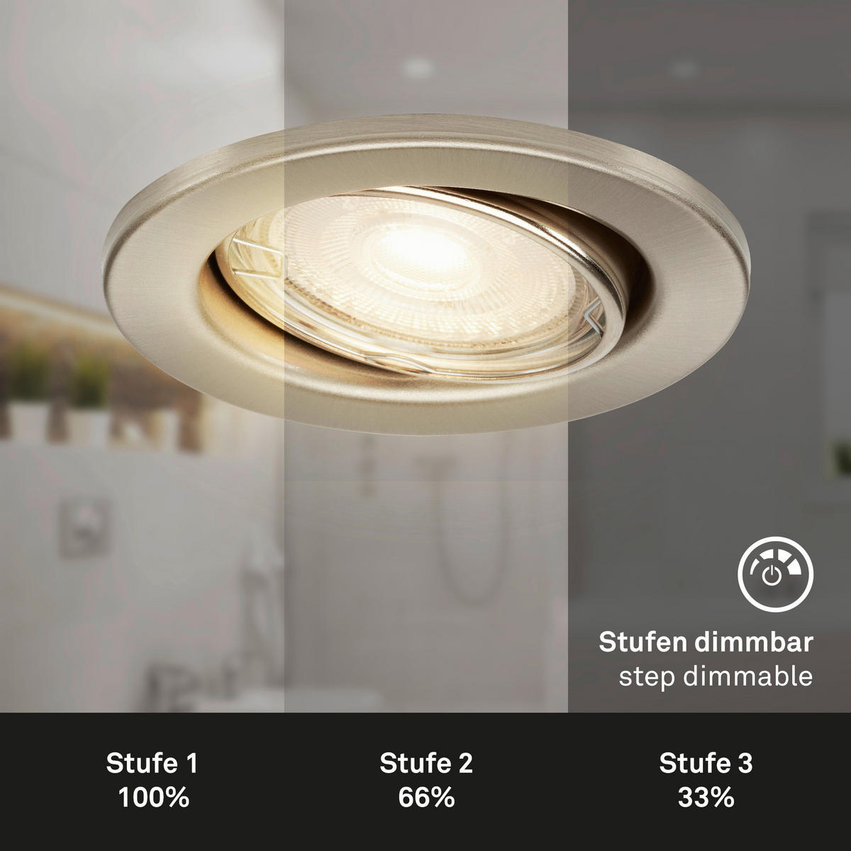 LED-PANEL   //3000 K// - barve niklja, Basics, kovina (8,6/7cm)