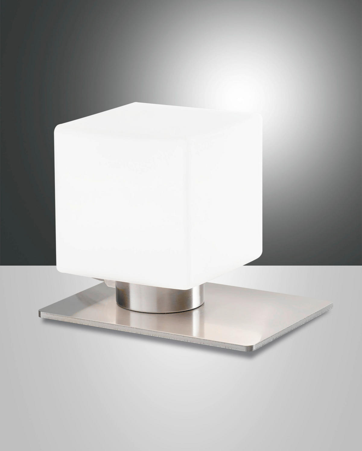 LED-TISCHLEUCHTE Zara 12/16/13 cm   - Weiß/Nickelfarben, Basics, Glas/Metall (12/16/13cm) - Fabas Luce