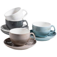 KAFFEESERVICE Blau, Grau, Weiß, Beige 8-teilig  - Blau/Beige, Basics, Keramik (40/30/20cm) - Mäser