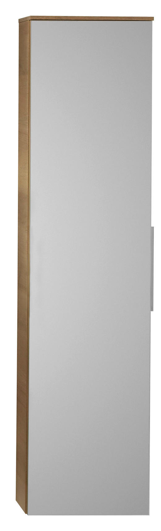 MIDISCHRANK 30/121/17 cm  - Chromfarben/Eichefarben, KONVENTIONELL, Glas/Holzwerkstoff (30/121/17cm) - Sadena
