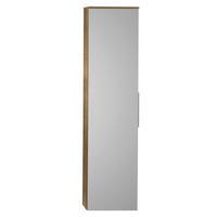 MIDISCHRANK 30/121/17 cm  - Chromfarben/Eichefarben, KONVENTIONELL, Glas/Holzwerkstoff (30/121/17cm) - Sadena