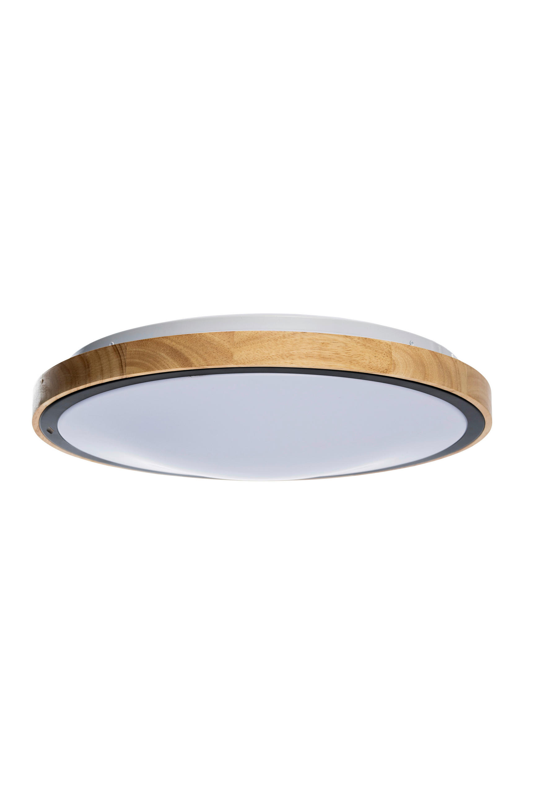 LED PLAFONJERA - bela/boja jasena, Osnovno, drvo/metal (30cm)