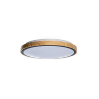 LED PLAFONJERA - bela/boja jasena, Osnovno, drvo/metal (30cm)