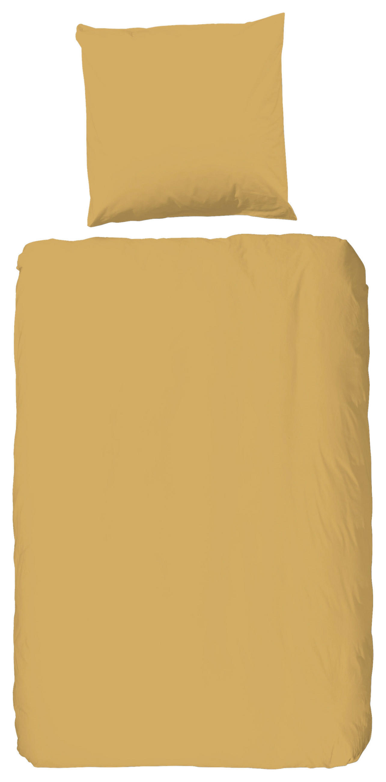 BETTWÄSCHE Uni Ocre Satin 135/200 cm  - Goldfarben, Basics, Textil (135/200cm)