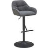 BARHOCKER Webstoff, Bouclé Grau, Schwarz Eisen  - Schwarz/Grau, LIFESTYLE, Textil/Metall (53/88-109/50cm) - MID.YOU