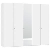 DREHTÜRENSCHRANK Weiss  - Weiss/Silberfarben, Design, Glas/Holzwerkstoff (253/220/59cm) - Jutzler