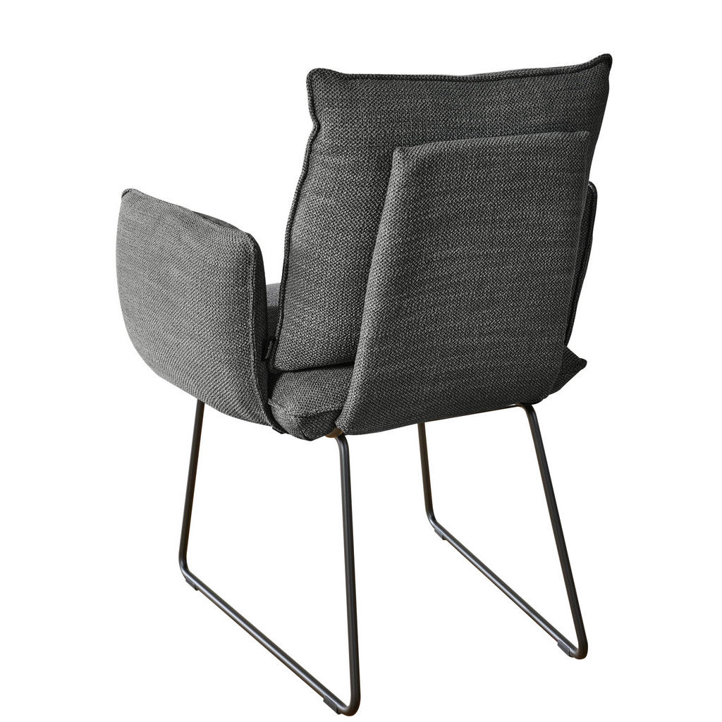 Thumbnail - Dieter Knoll Armlehnstuhl, Anthrazit, Metall, Textil, Kufe, Rundrohr, 65x90x70 cm, Lederauswahl, Stoffauswahl, inklusive...
