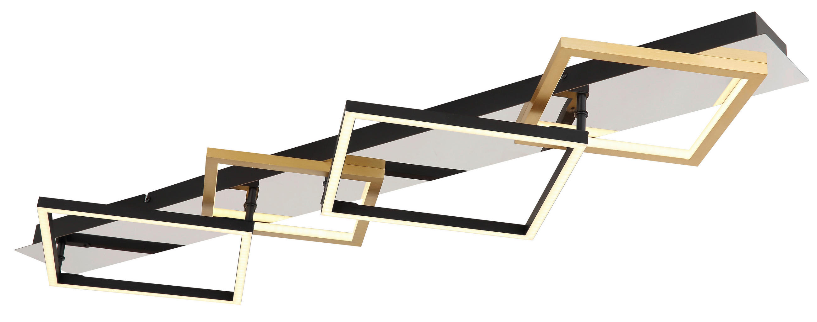 Globo Led-Deckenleuchte Opal, Schwarz, Gold 35.5x7x104.5 cm