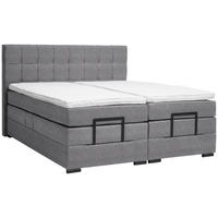 BOXSPRINGBETT 180/200 cm  in Hellgrau  - Hellgrau/Schwarz, KONVENTIONELL, Holz/Holzwerkstoff (180/200cm) - Moderano