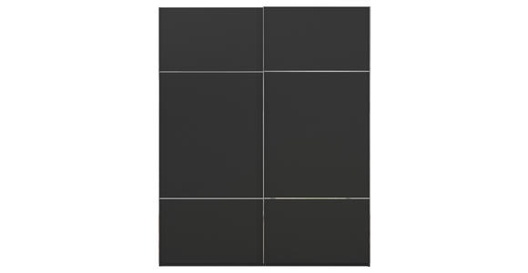 SCHWEBETÜRENSCHRANK 181/223/68 cm 2-türig Schwarz - Chromfarben/Schwarz, KONVENTIONELL, Holzwerkstoff/Metall (181/223/68cm) - Novel