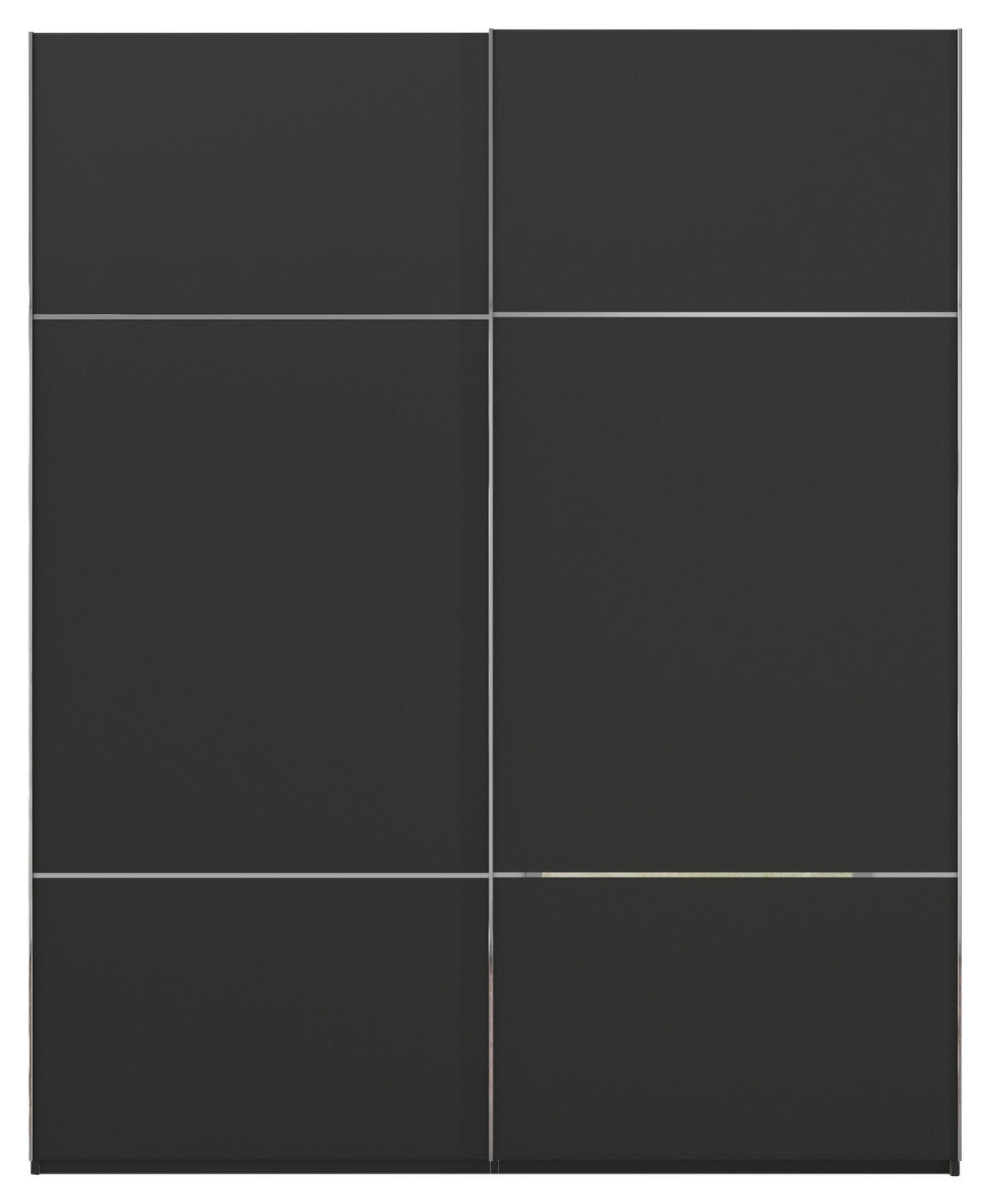 SCHWEBETÜRENSCHRANK  in Schwarz  - Chromfarben/Schwarz, KONVENTIONELL, Holzwerkstoff/Metall (181/223/68cm) - Novel