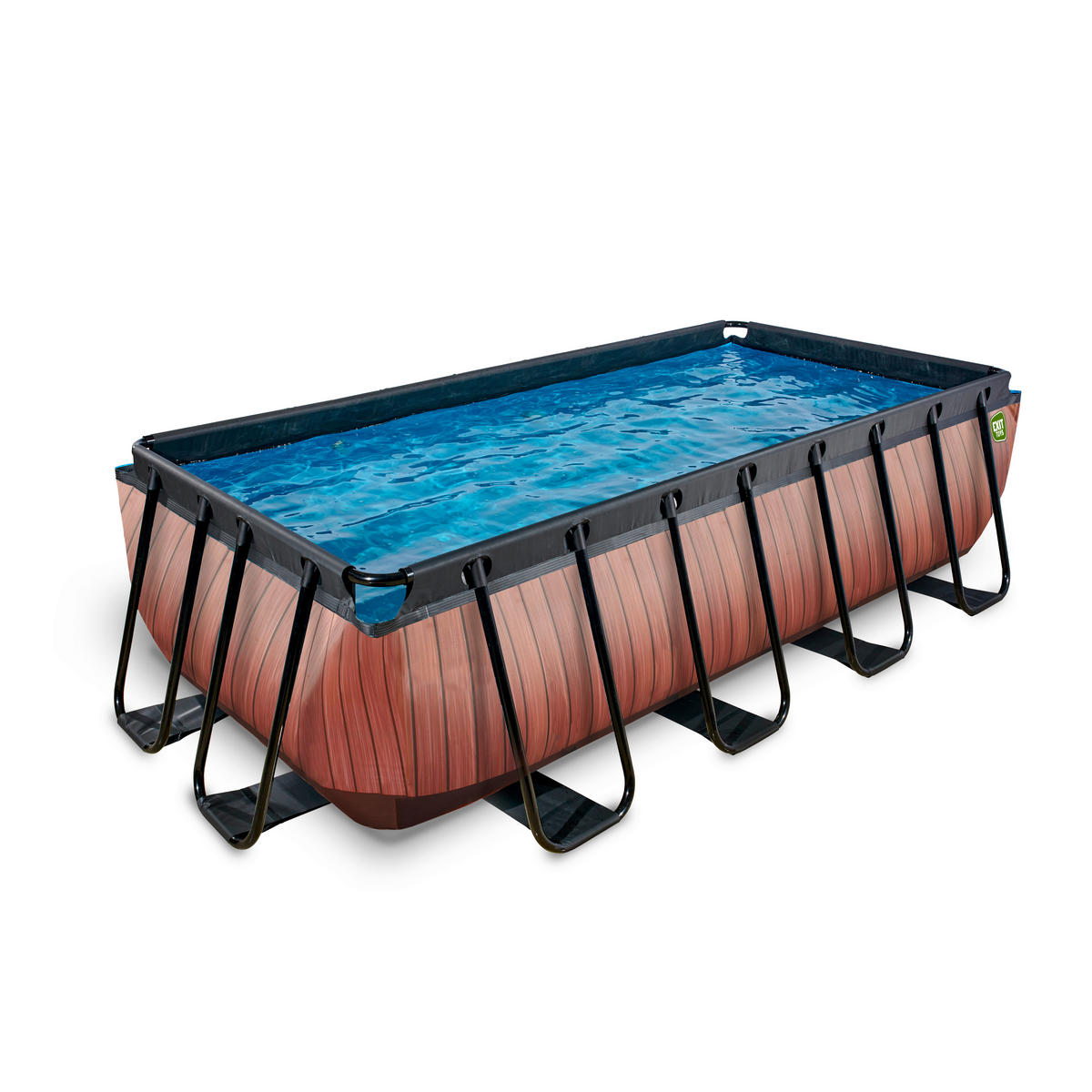 POOL-SET 450/250/100 cm  - Braun, KONVENTIONELL, Kunststoff (450/250/100cm) - EXIT Toys