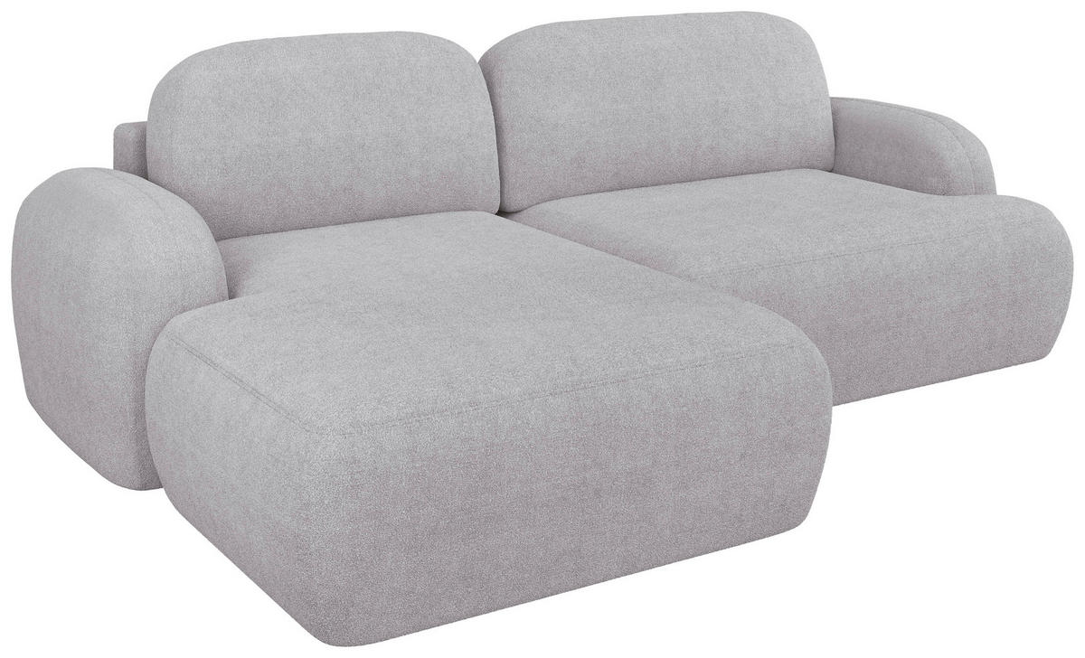 ECKSOFA Sevilla Plus in Bouclé Hellgrau  275/175 cm  - Hellgrau/Schwarz, Design, Kunststoff/Textil (275/175cm) - MID.YOU
