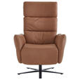 RELAXSESSEL in Leder Haselnussfarben  - Haselnussfarben/Schwarz, Design, Leder/Metall (82/119/85cm) - Dieter Knoll