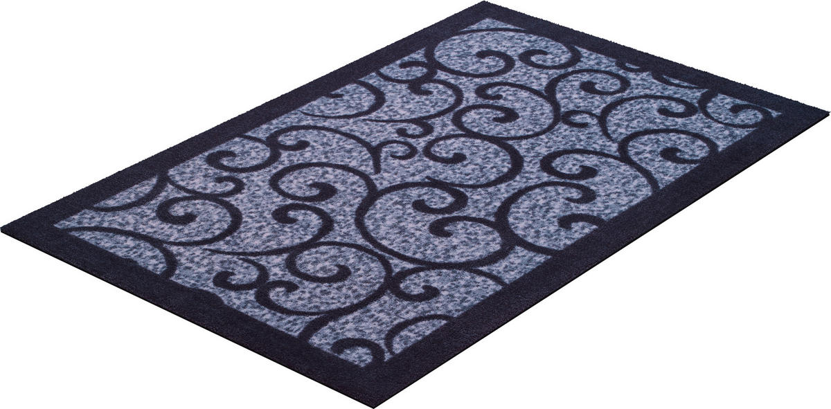 FUßMATTE 90/150 cm Grillo  - Blaugrau/Schwarz, LIFESTYLE, Kunststoff/Textil (90/150cm) - Grund