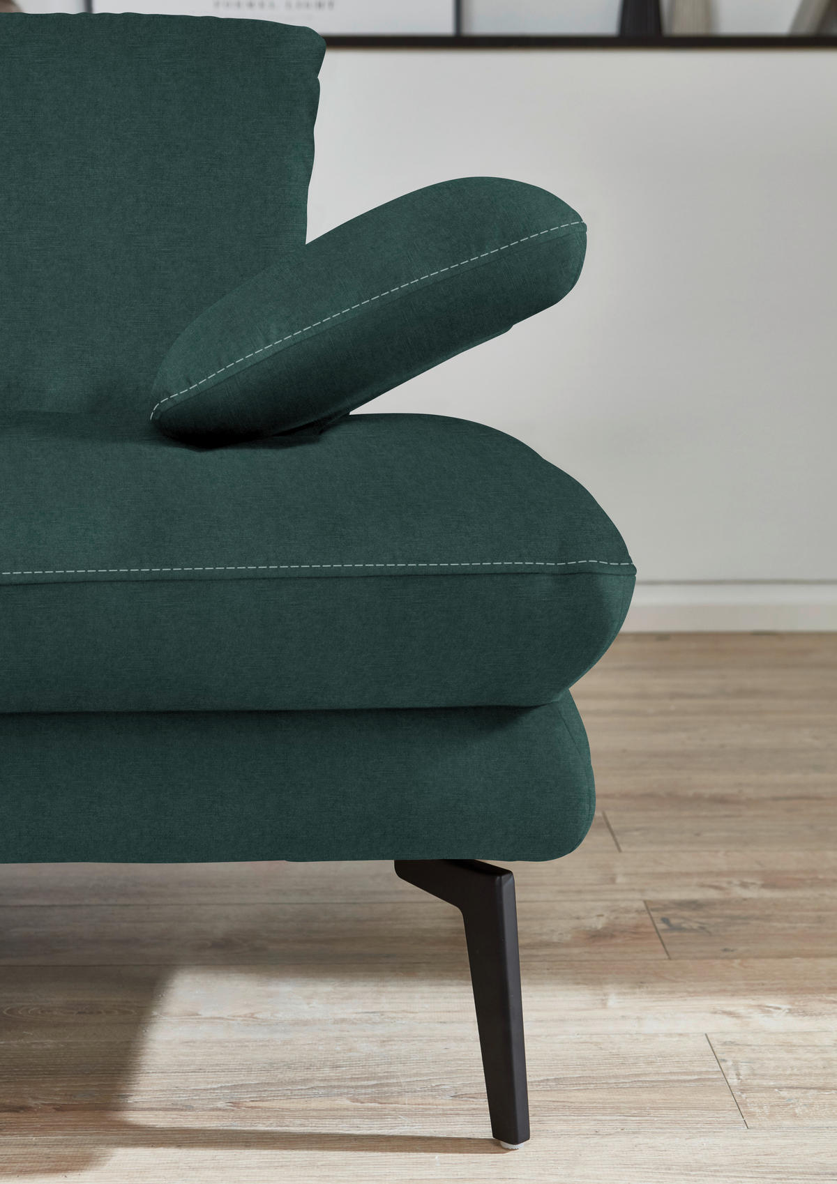 3-SITZER-SOFA in Velours Opal  - Beige/Opal, Design, Textil/Metall (222/89/104cm) - Dieter Knoll
