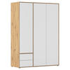 DREHTÜRENSCHRANK in Weiss, Eiche Artisan  - Weiss/Eiche Artisan, Modern, Holzwerkstoff (140/194/53cm) - Rauch Möbel
