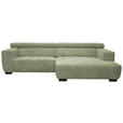 ECKSOFA in Webstoff Olivgrün  - Schwarz/Olivgrün, KONVENTIONELL, Textil/Metall (279/182cm) - Hom`in