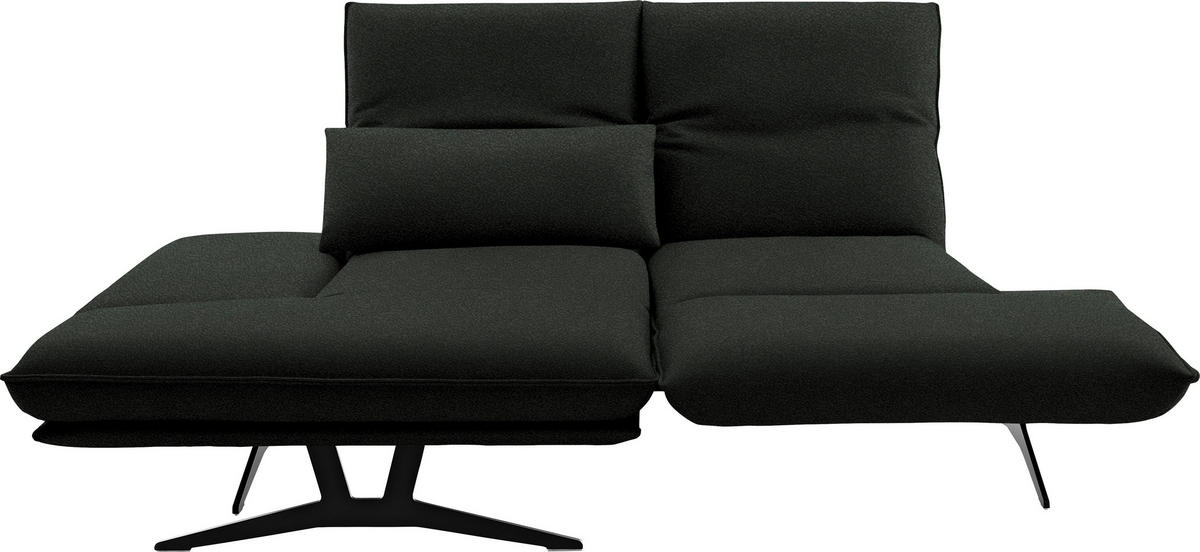 ECKSOFA  in Echtleder Dunkelgrün  130/210 cm  - Dunkelgrün/Gelb, Design, Leder/Metall (130/210cm) - Dieter Knoll