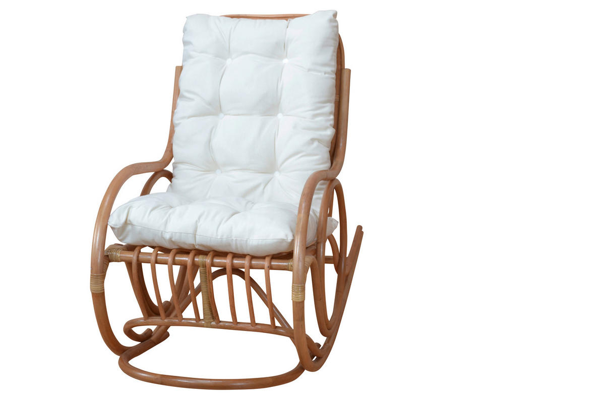 SCHAUKELSTUHL in Honig  - Creme/Honig, Natur, Holz/Textil (62/97/118cm) - MID.YOU