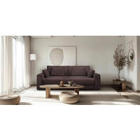 3-SITZER-SOFA MEGA Cord Braun  - Schwarz/Braun, Design, Textil (252/94/126cm) - MID.YOU
