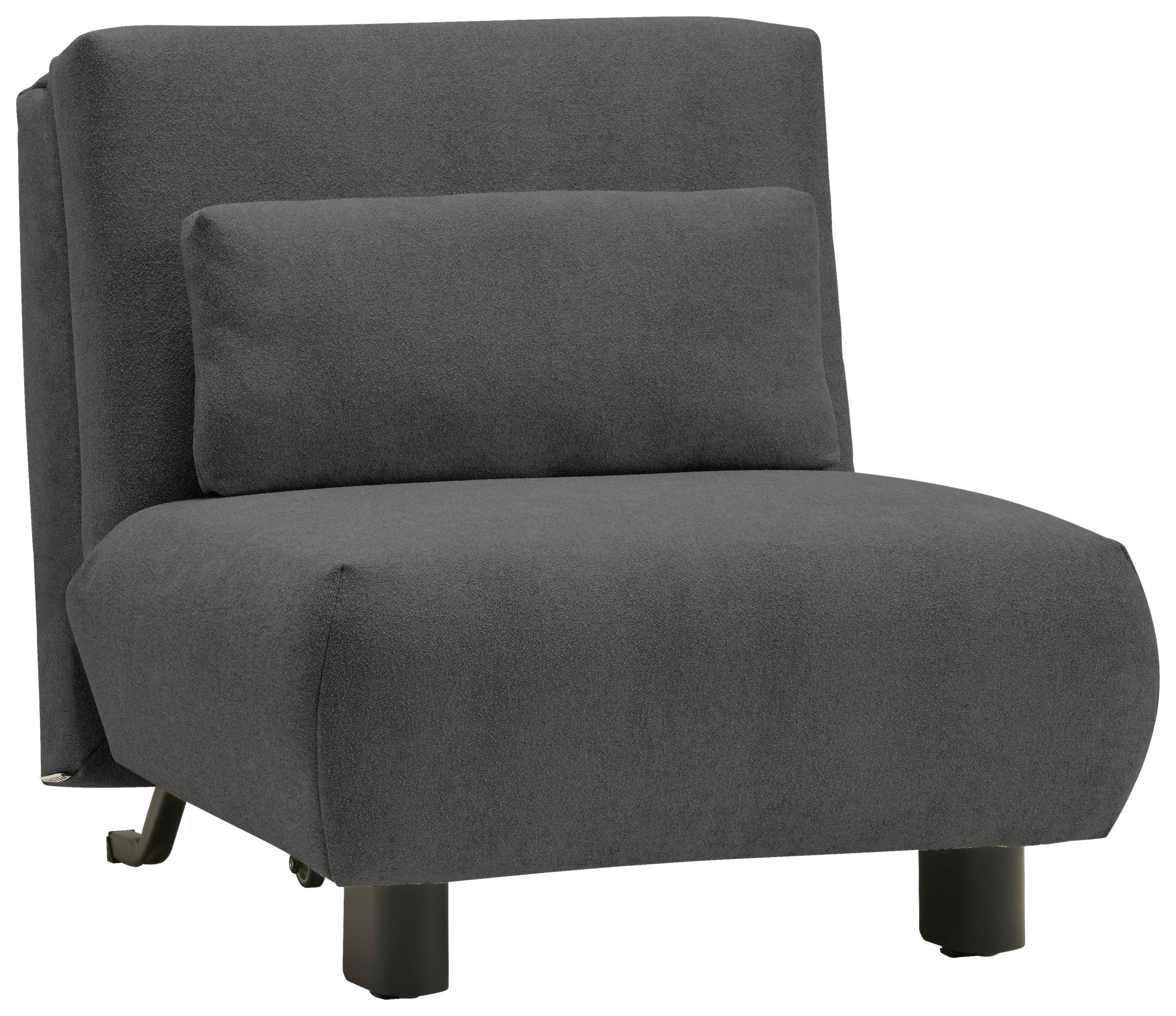 SCHLAFSESSEL Flachgewebe Dunkelgrau    - Dunkelgrau/Schwarz, KONVENTIONELL, Textil/Metall (90/85/100cm) - Carryhome