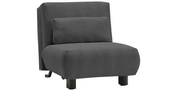 SCHLAFSESSEL Flachgewebe Dunkelgrau Liegefunktion Zierkissen  - Dunkelgrau/Schwarz, KONVENTIONELL, Textil/Metall (90/85/100cm) - Carryhome