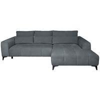 ECKSOFA  in Chenille Grau  279/222 cm  - Schwarz/Grau, KONVENTIONELL, Kunststoff/Textil (279/222cm) - Hom`in