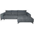 ECKSOFA  in Chenille Grau  279/222 cm  - Schwarz/Grau, KONVENTIONELL, Kunststoff/Textil (279/222cm) - Hom`in