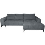 ECKSOFA  in Chenille Grau  279/222 cm  - Schwarz/Grau, KONVENTIONELL, Kunststoff/Textil (279/222cm) - Hom`in