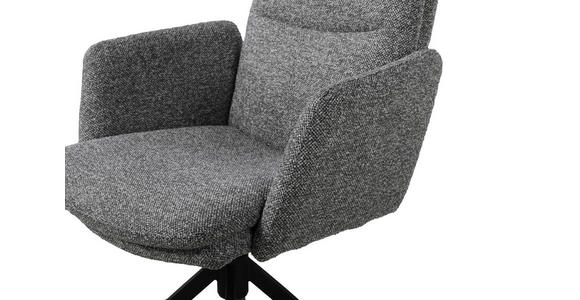 ARMLEHNSTUHL in Eisen Webstoff - Schwarz/Grau, Design, Textil/Metall (62/88/64cm) - Novel