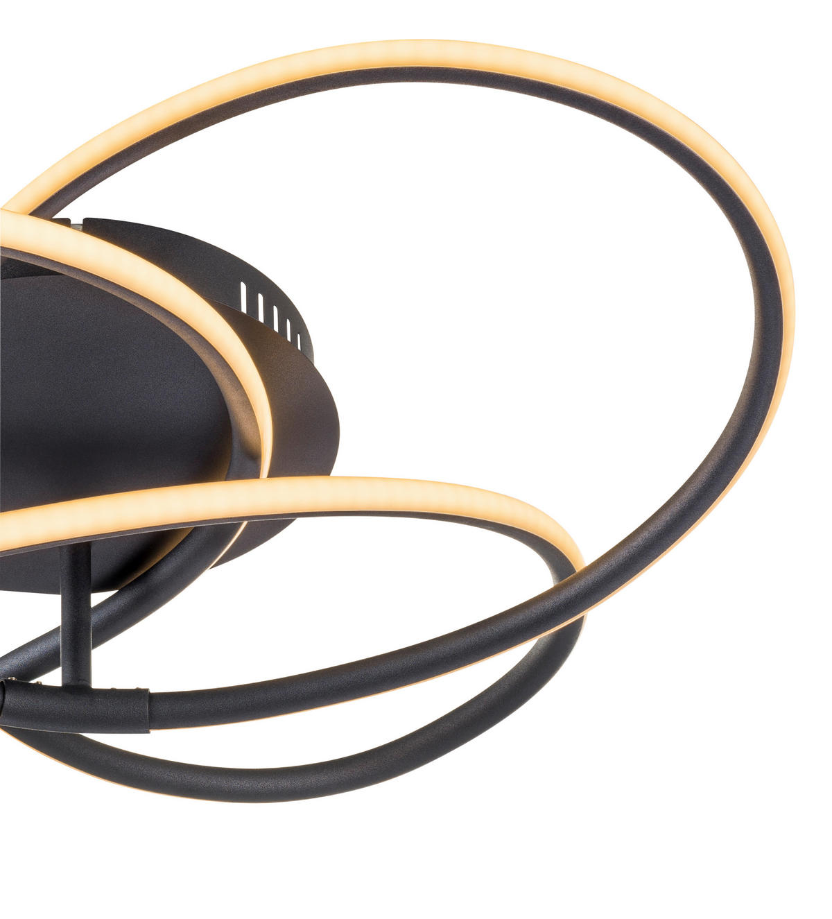 DECKENLEUCHTE 60/12,7 cm  - Opal/Schwarz, Trend, Kunststoff/Metall (60/12,7cm) - Collett's Monde