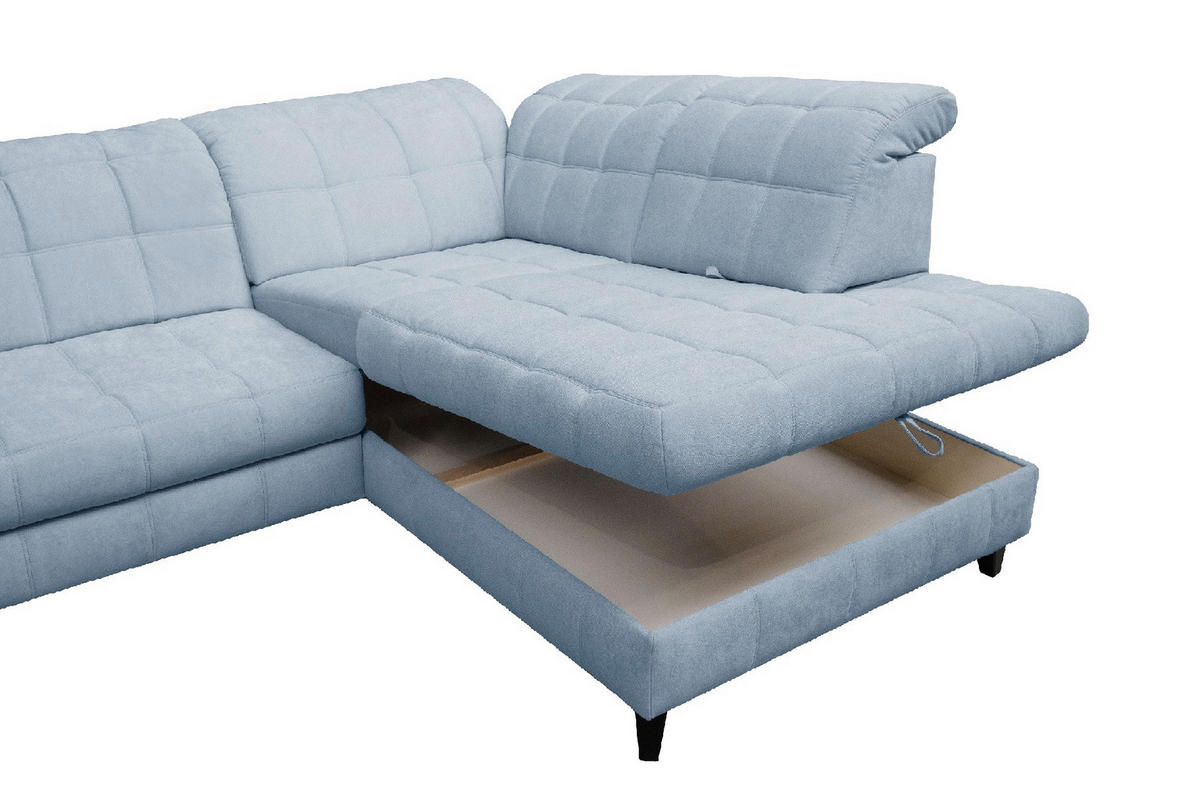 SAROKKANAPÉ textil világoskék  - világoskék/fekete, Design, textil/fa (297/216cm) - Xora