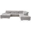 WOHNLANDSCHAFT Silberfarben Chenille  - Chromfarben/Silberfarben, Design, Textil/Metall (195/376/254cm) - Livetastic