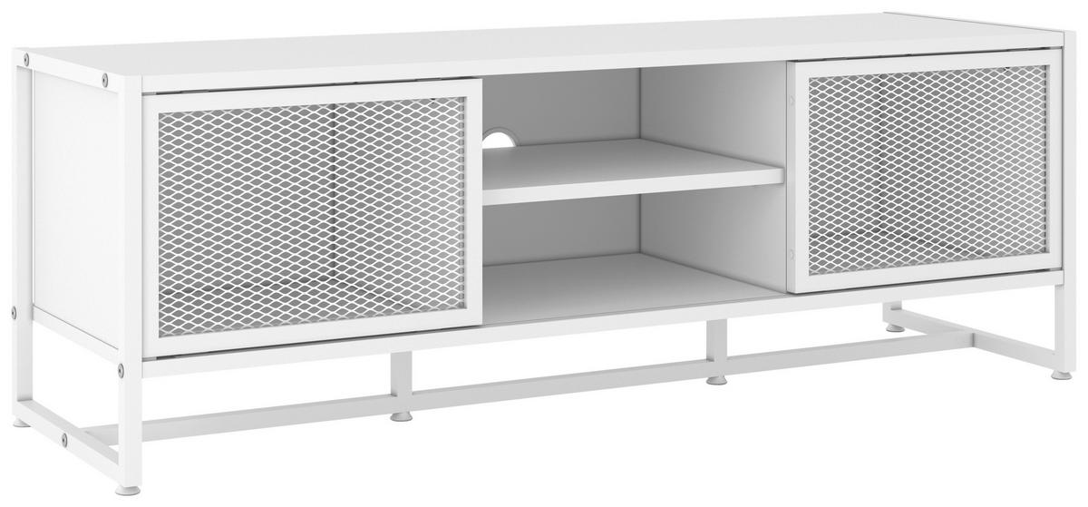 NÍZKÁ KOMODA, bílá, 132/46/41 cm - bílá/černá, Moderní, kov/kompozitní dřevo (132/46/41cm) - P & B