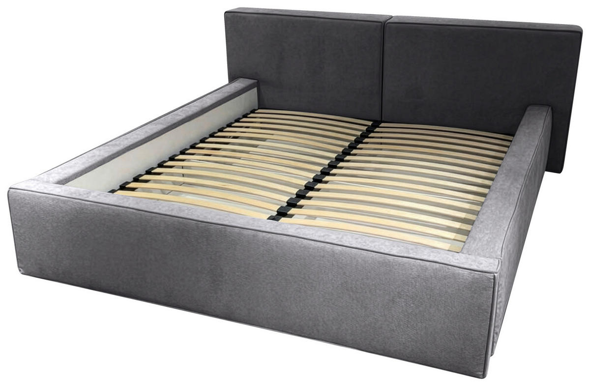 POLSTERBETT 180/200 cm,  in Anthrazit, gepolstertes Kopfteil, Lattenrost, Bettkasten,  - Anthrazit/Schwarz, MODERN, Holz/Kunststoff (180/200cm) - Chameo
