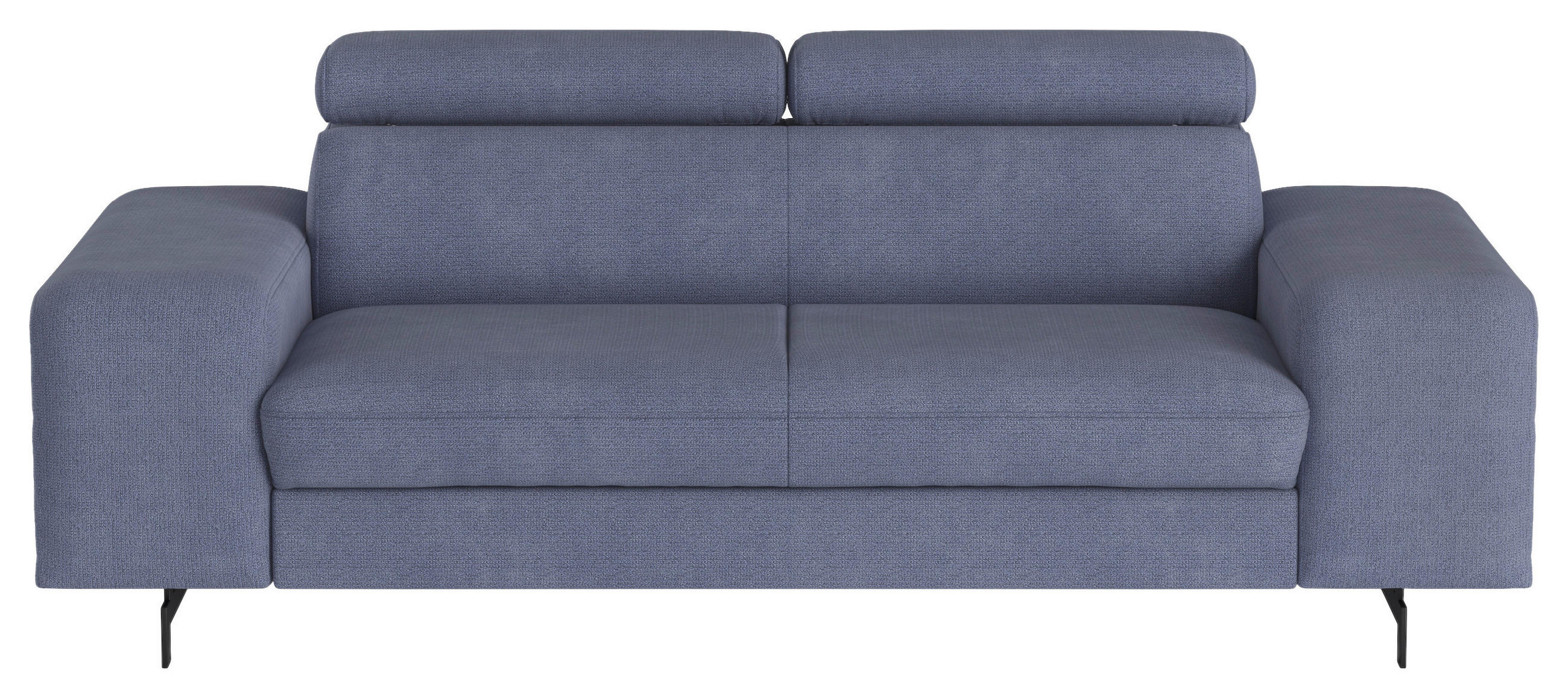 3-SITZER-SOFA in Chenille Blau  - Blau/Schwarz, Textil/Metall (217/81/100cm) - MID.YOU