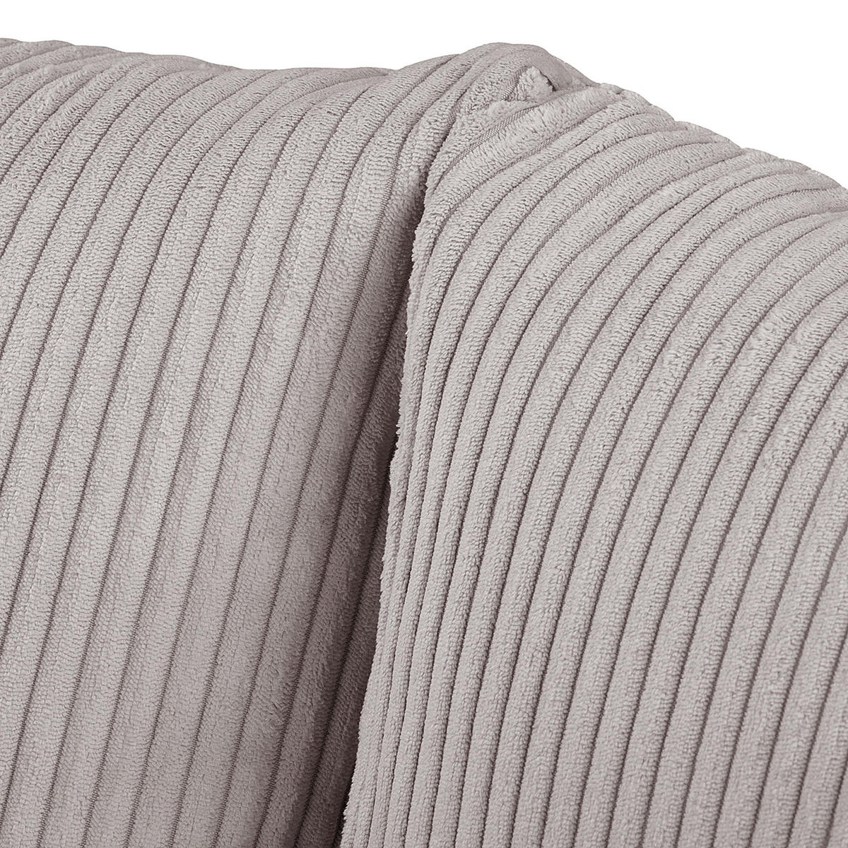 ECKSOFA Ariella Grau Cord  - Naturfarben/Grau, Design, Holz/Textil (161/231cm) - Livetastic