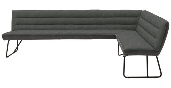 ECKBANK 284/184 cm  in Grau, Schwarz  - Schwarz/Grau, Design, Textil/Metall (284/184cm) - Dieter Knoll