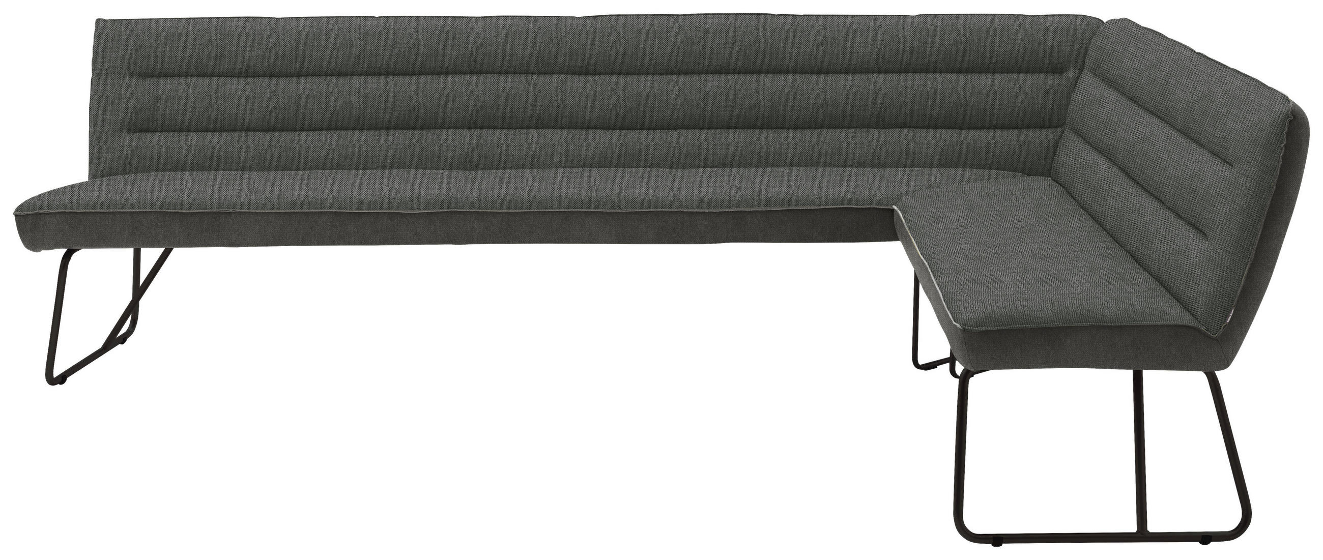 ECKBANK 284/184 cm Flachgewebe Grau, Schwarz   - Schwarz/Grau, Design, Textil/Metall (284/184cm) - Dieter Knoll