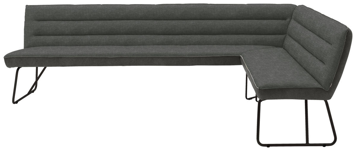 ECKBANK 284/184 cm  in Grau, Schwarz  - Schwarz/Grau, Design, Textil/Metall (284/184cm) - Dieter Knoll