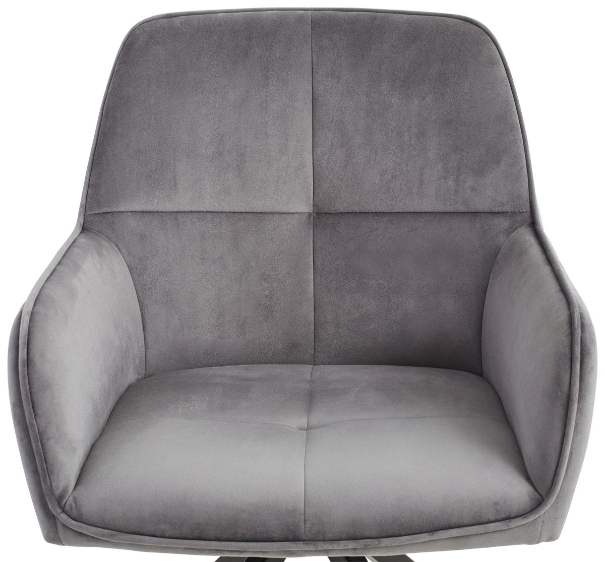 ARMLEHNSTUHL  in Eisen Samt  - Schwarz/Grau, MODERN, Holz/Textil (57/83,5/60cm) - Livetastic