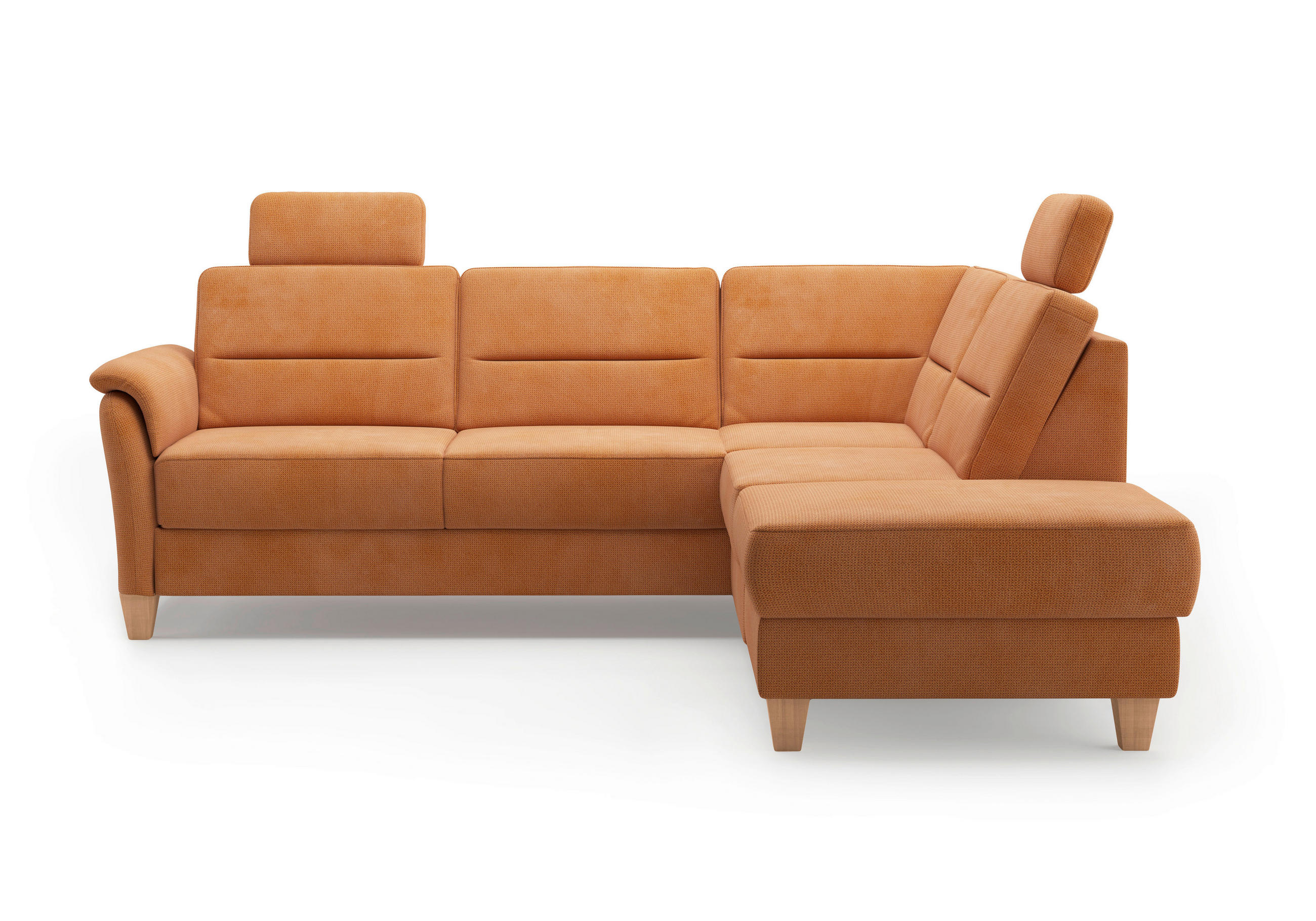 ECKSOFA in Flachgewebe Terracotta  236/212 cm  - Eichefarben/Terracotta, KONVENTIONELL, Holz/Textil (236/212cm) - Sit & More