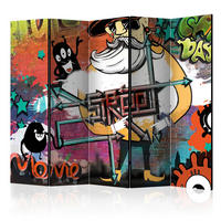 PARAVENT mit 5  Flügel - Multicolor, Basics, Holz/Textil (225/172/3cm) - artgeist