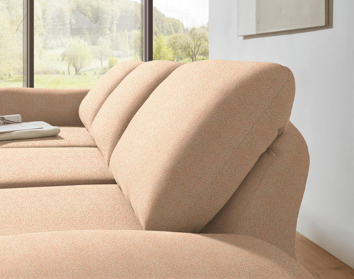 ECKSOFA  in Flachgewebe Lachsfarben  175-224/255-365 cm  - Schwarz/Lachsfarben, Design, Textil/Metall (175-224/255-365cm) - Dieter Knoll