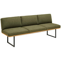 SITZBANK Holz, Metall, Textil Graphitfarben, Dunkelgrün  - Dunkelgrün/Graphitfarben, Design, Holz/Textil (220/86/68cm) - Cassando